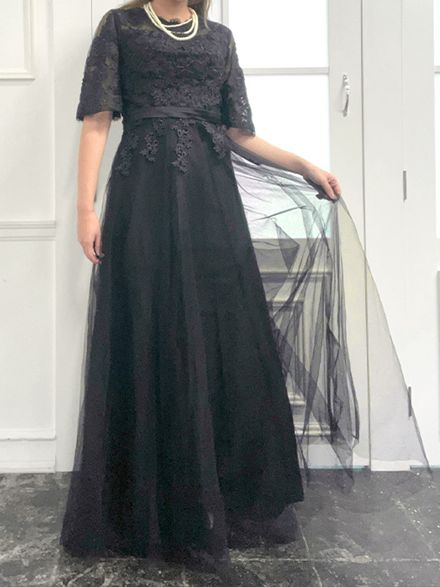 身長159cm骨格ストレートのスタッフがrt-ld062902l(ブラック)を着用したフロント画像