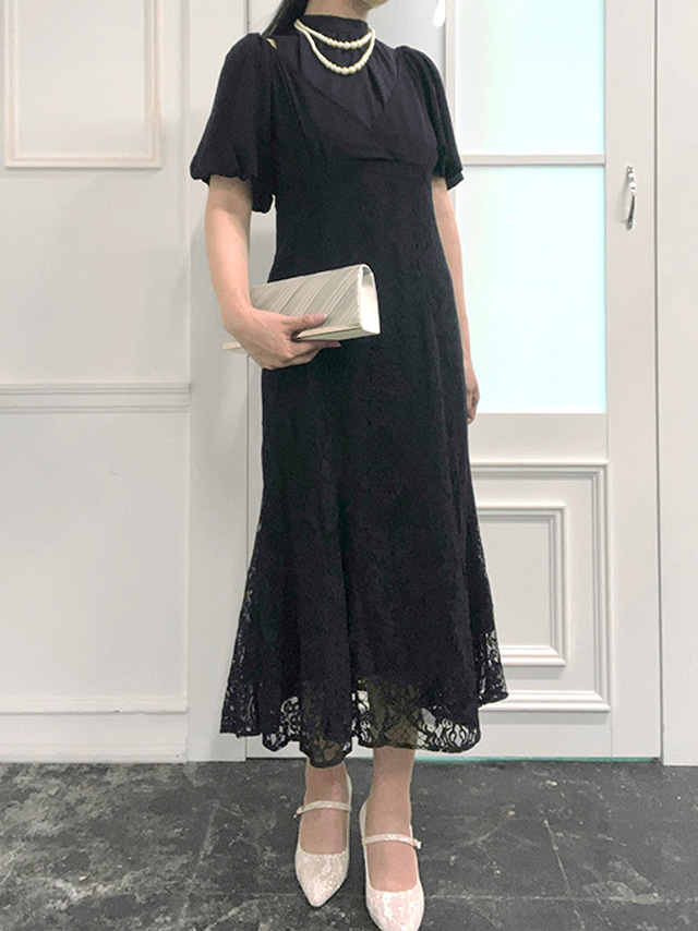 身長164cm骨格ストレートのスタッフがrt-ld10168(ブラック)を着用したフロント画像