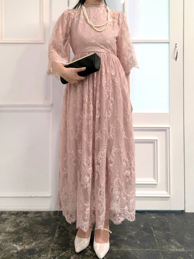 身長164cm骨格ストレートのスタッフがrt-ld81823(ピンク)を着用したフロント画像