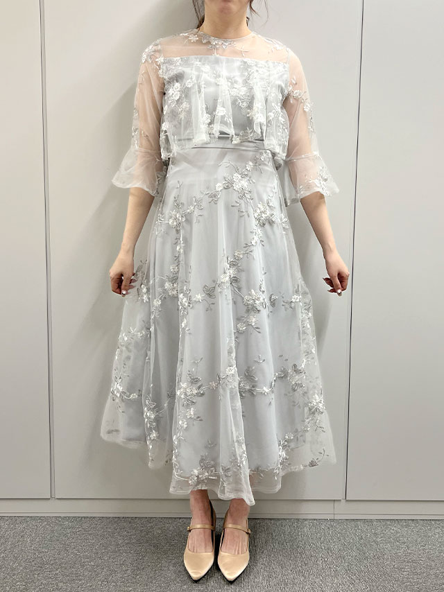 身長167cm骨格ストレートのスタッフがrt-lds26-1(グレー)を着用したフロント画像