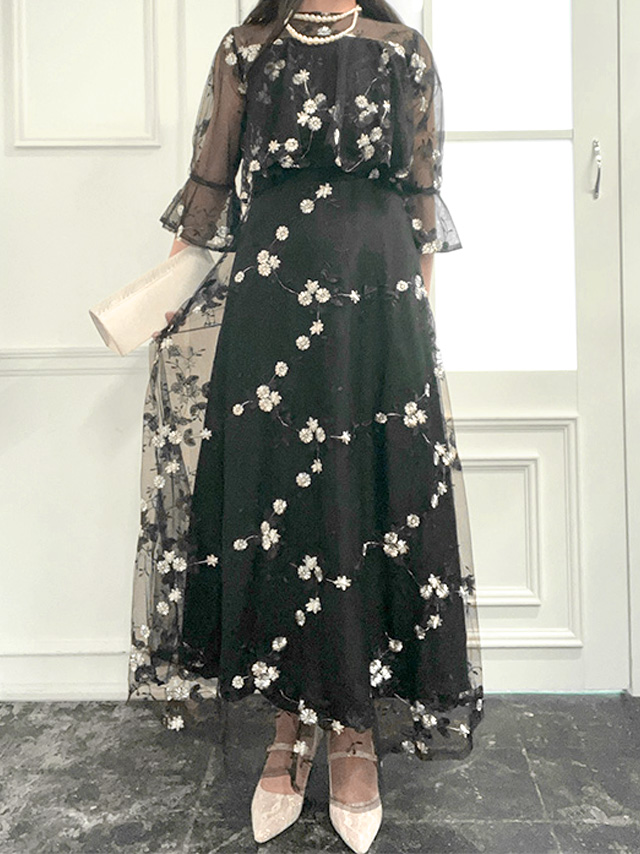 身長164cm骨格ストレートのスタッフがrt-lds26(ブラック)を着用したフロント画像