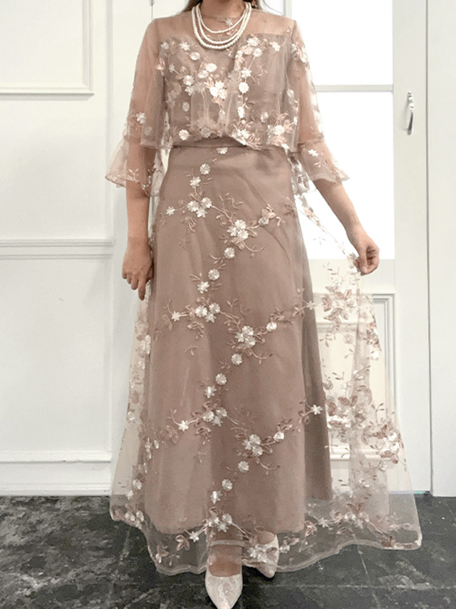 身長159cm骨格ストレートのスタッフがrt-lds26(モカ)を着用したフロント画像