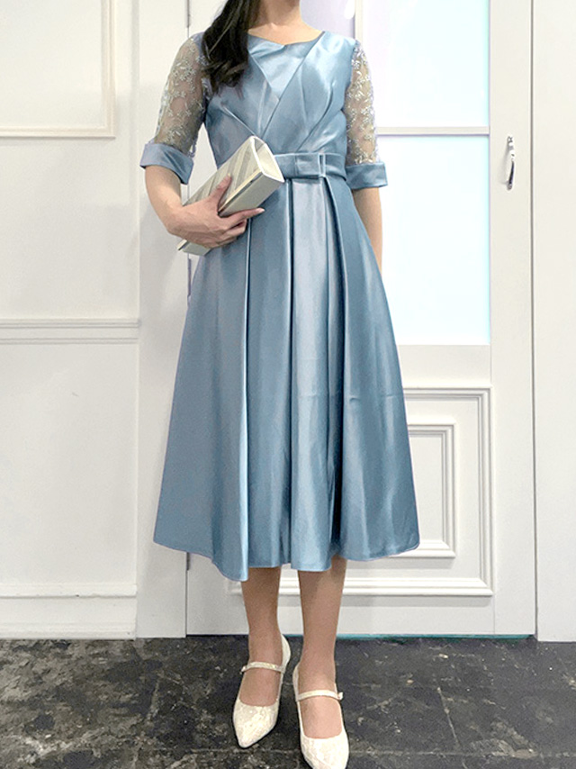 身長164cm骨格ストレートのスタッフがrt-mds66(ダスティブルー)を着用したフロント画像