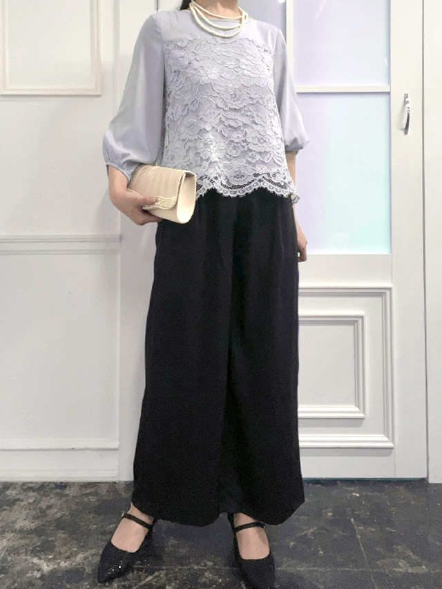 身長164cm骨格ストレートのスタッフがrt-pts88131(グレー×ブラック)を着用したフロント画像