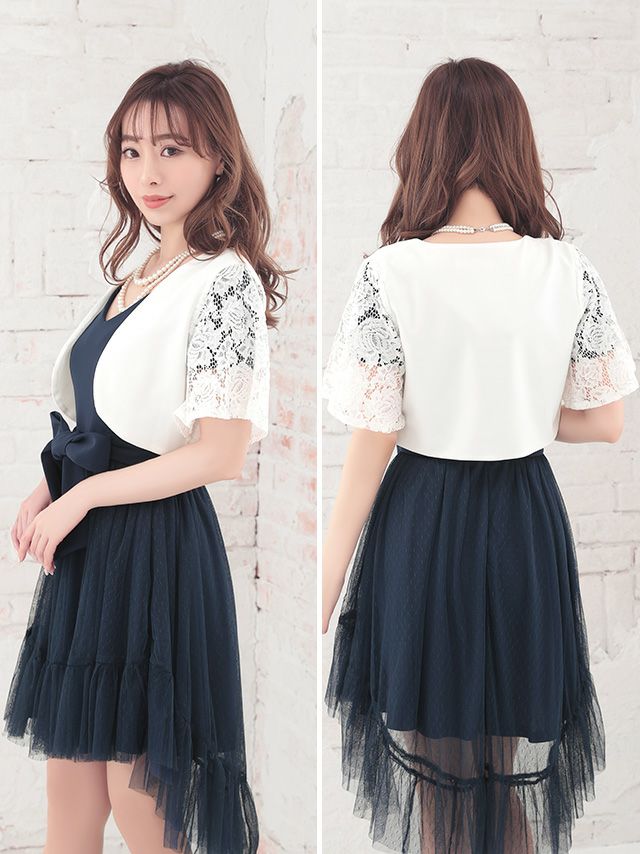 SALE] ベルスリーブレース半袖ショート丈ボレロ (Mサイズ) | パーティ