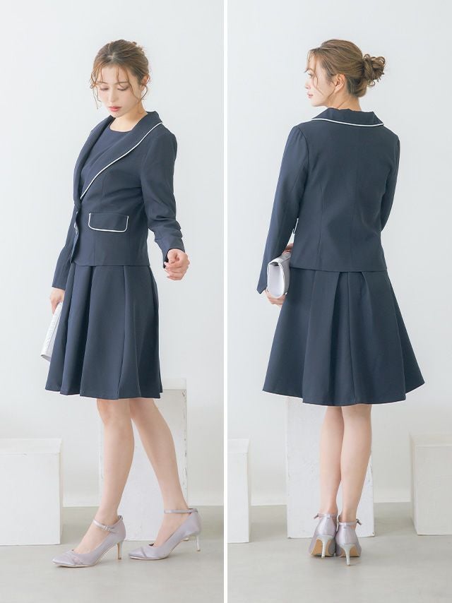 SALE] パイピングクラシカルワンピースセレモニースーツ (Sサイズ～XXL