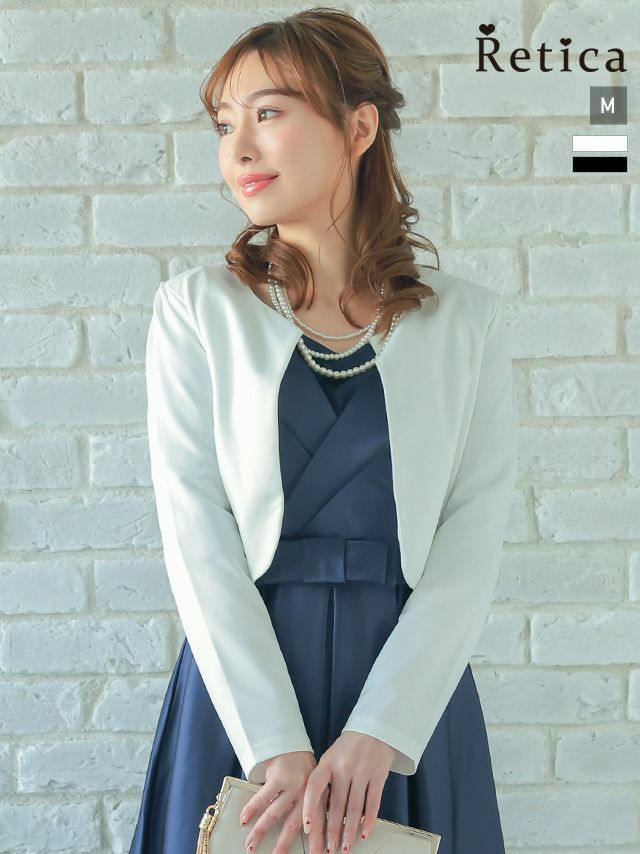 SALE] ノーカラーシンプルボレロジャケット (Mサイズ) | パーティ