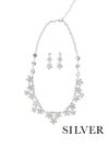 結婚式 お呼ばれ アクセサリー ゴージャスフラワーモチーフネックレスピアスセット