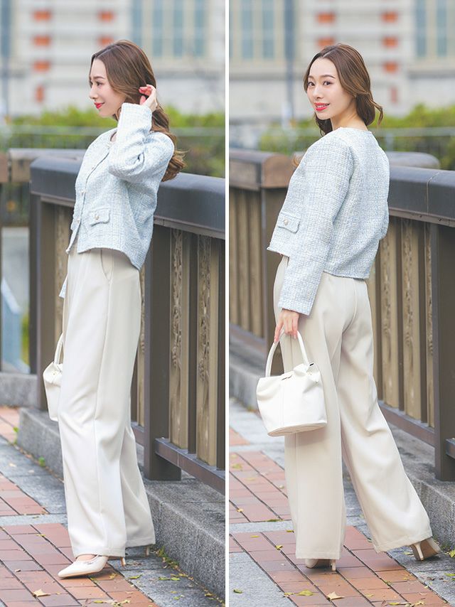 SALE] パール×ツイードジャケットパンツセレモニースーツ (Mサイズ