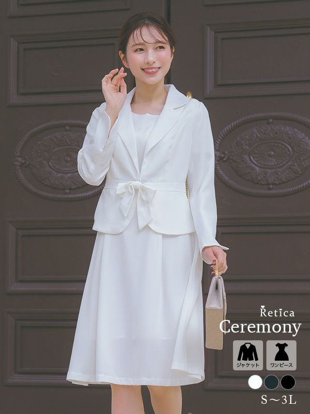 新品タグ付き♡ビジネス・セレモニー♡ジャケット&amp;ワンピース♡スーツ2点セット ブラック 【17号限定】【WEB限定】セレモニースーツ3点セット【2