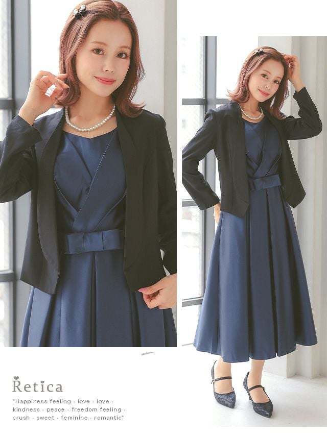 SALE] ショールカラーシンプルフォルム長袖ボレロ(S～3Lサイズ