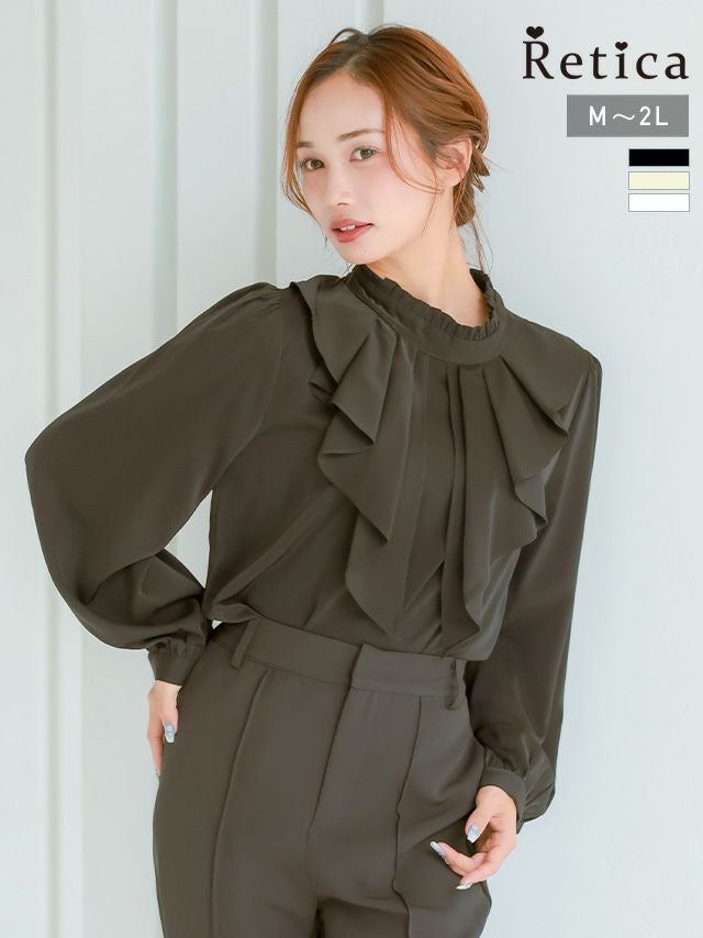 SALE] フロントラッフルフリルブラウス セレモニー 卒業式 卒園式 入学