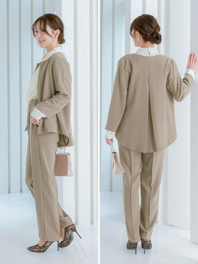 SALE] ノーカラー バックタック ジャケット＆センタープレス