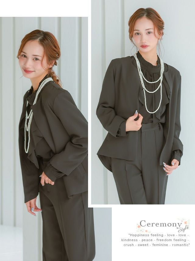 SALE] ノーカラー バックタック ジャケット＆センタープレス